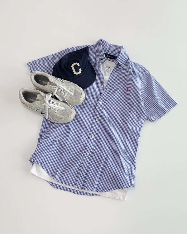 | USED | H143-1. POLO check pattern shirts