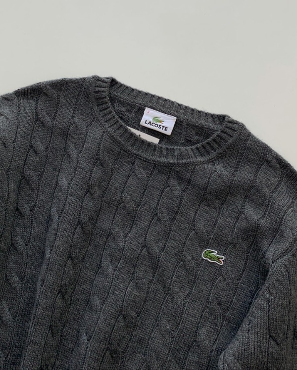 | USED | KF841. LACOSTE cable wool knit
